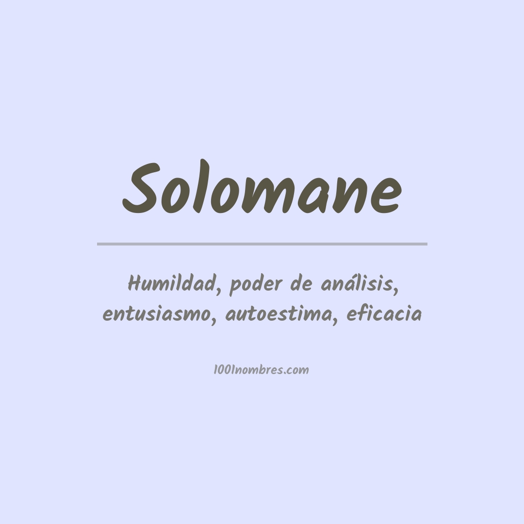 Significado del nombre Solomane