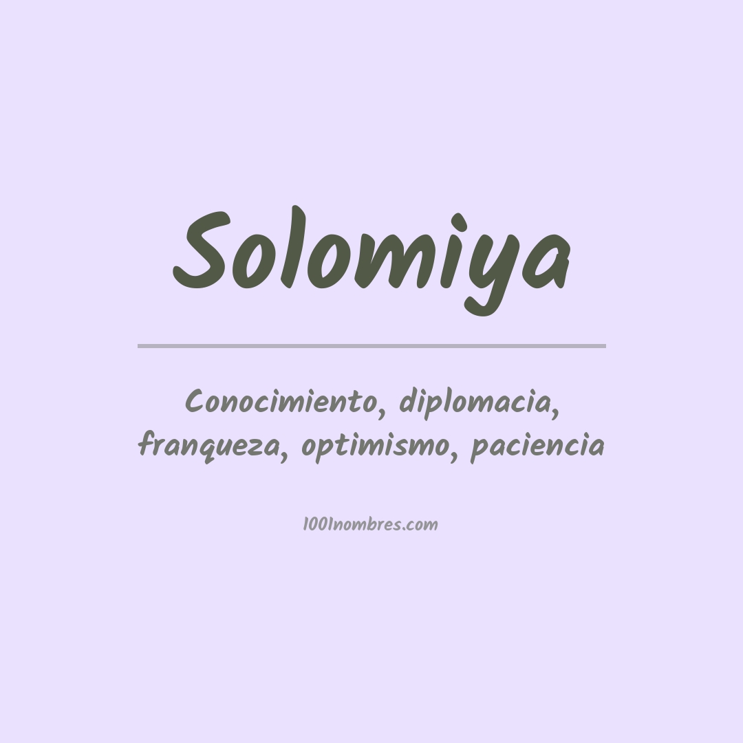 Significado del nombre Solomiya