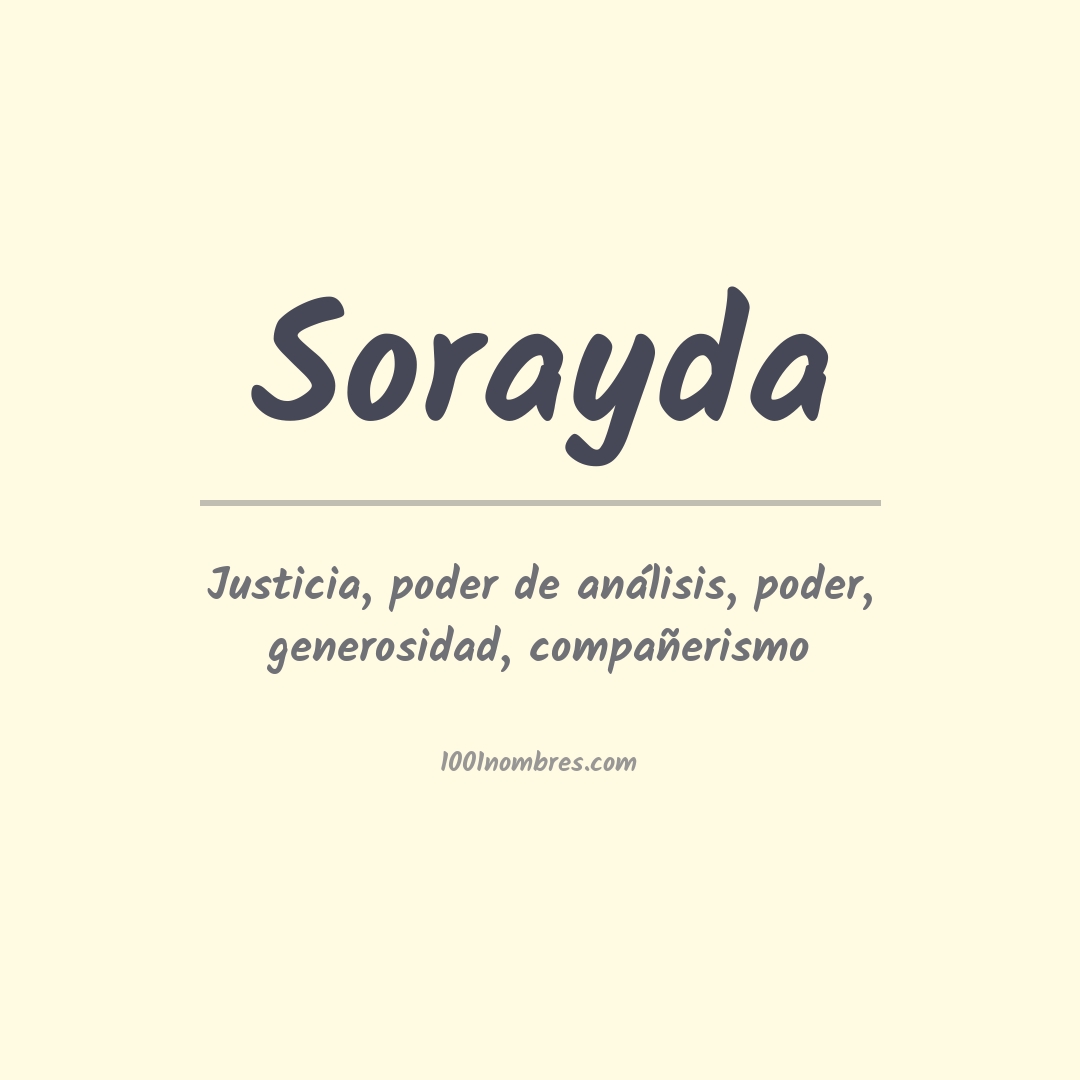 Significado del nombre Sorayda Significado del nombre Sorayda