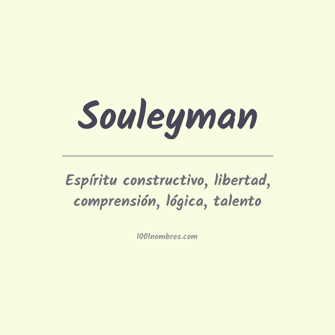Significado del nombre Souleyman