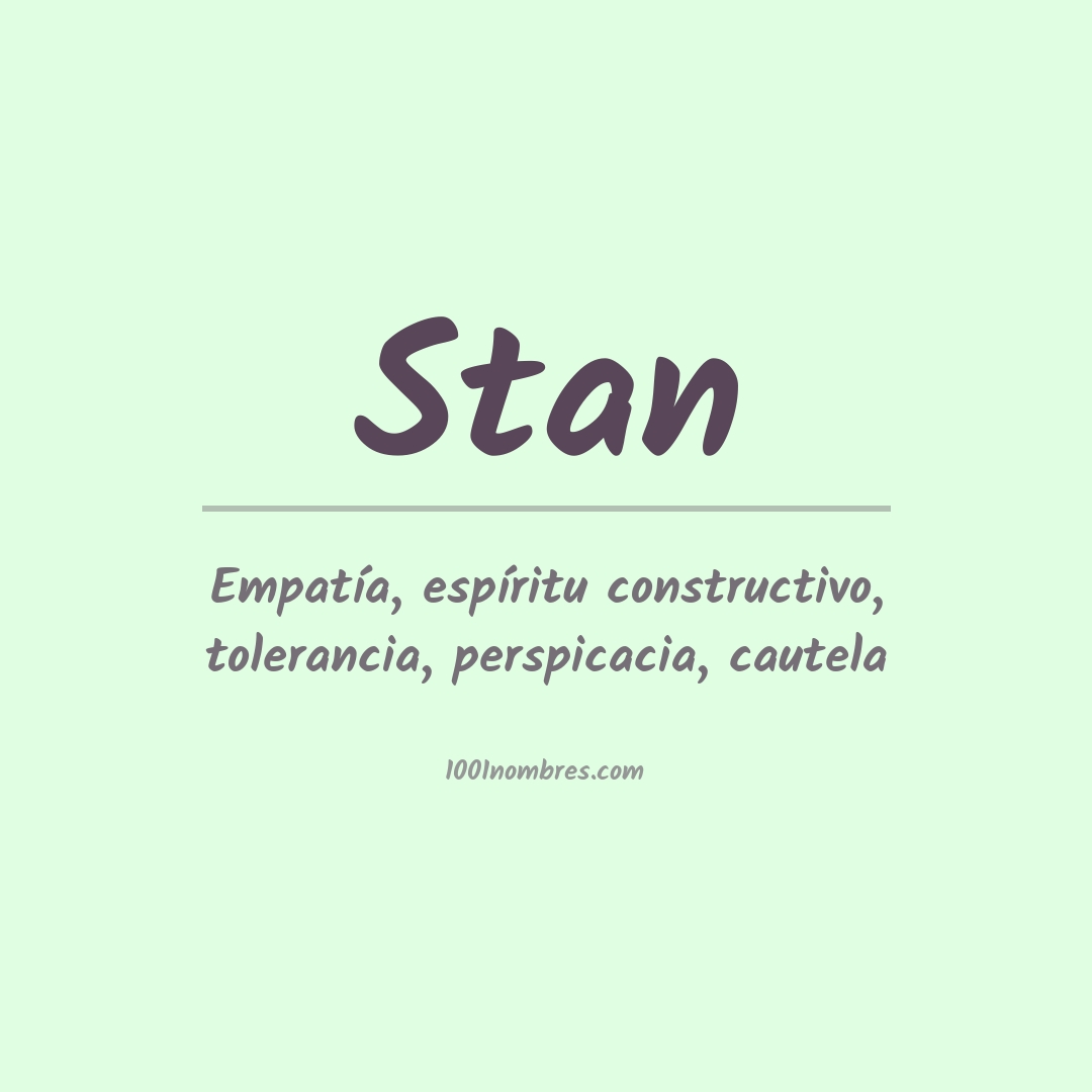 Significado del nombre Stan