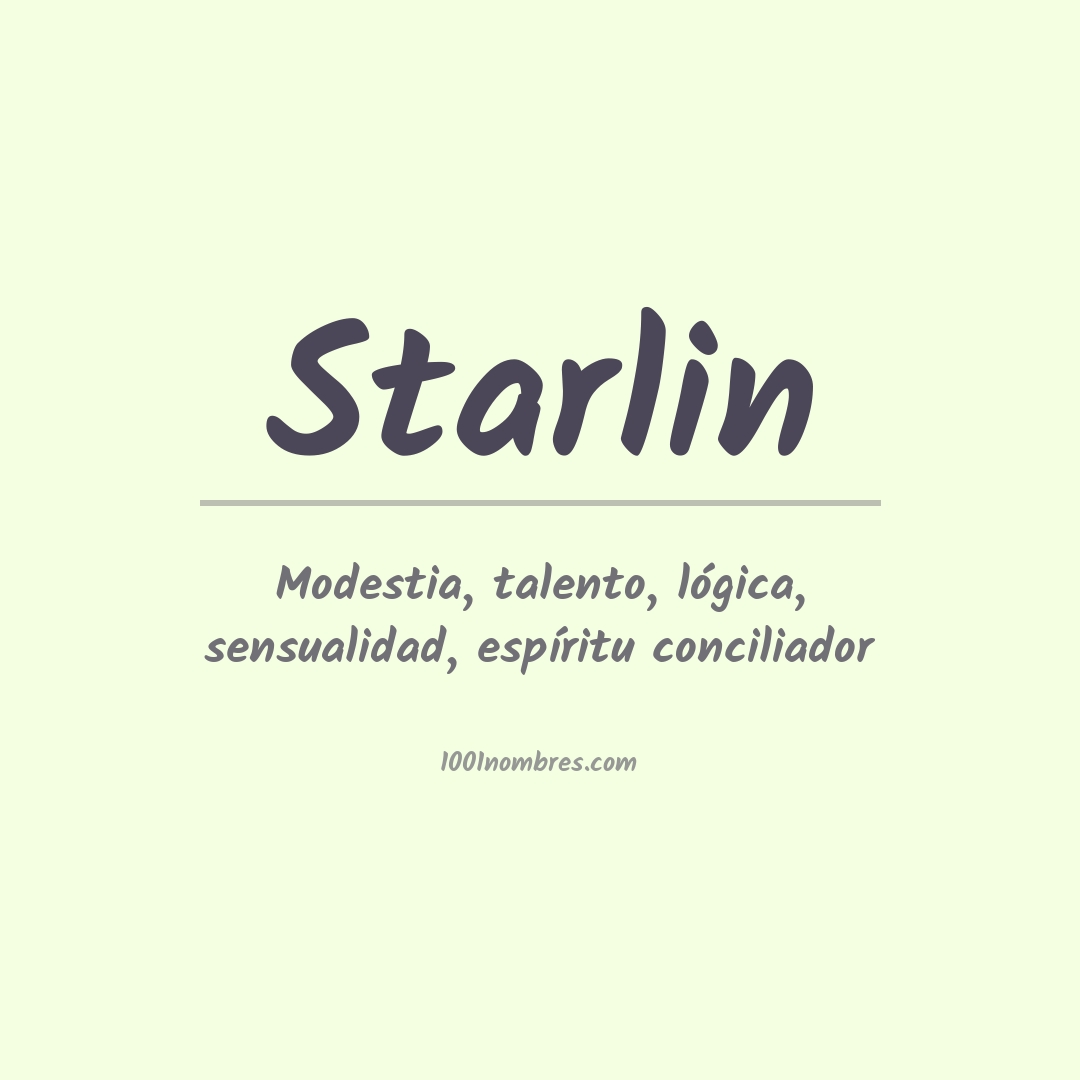 Significado del nombre Starlin