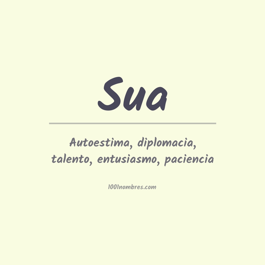 Significado del nombre Sua Significado del nombre Sua