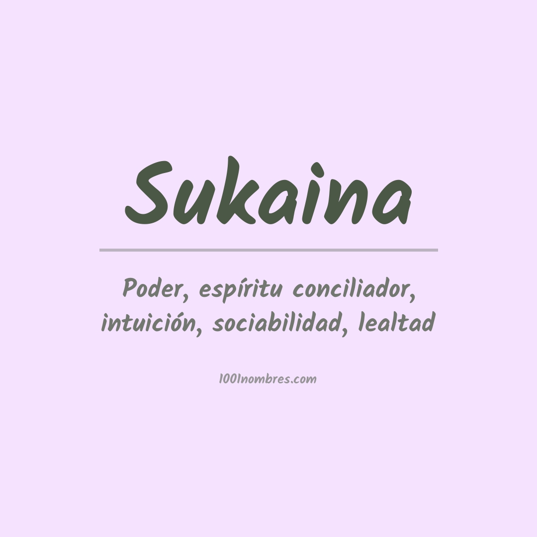 Significado del nombre Sukaina Significado del nombre Sukaina