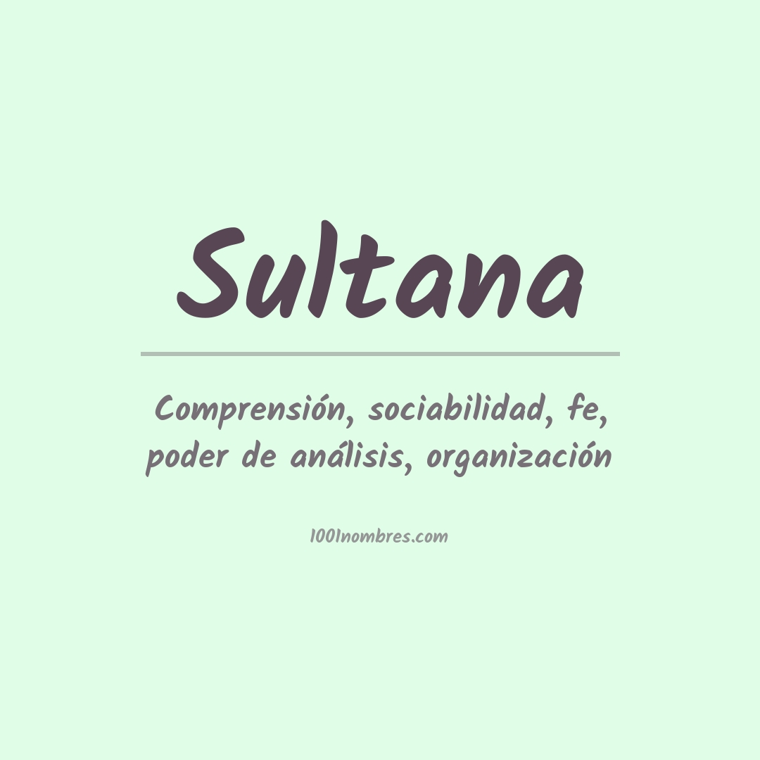 Significado del nombre Sultana