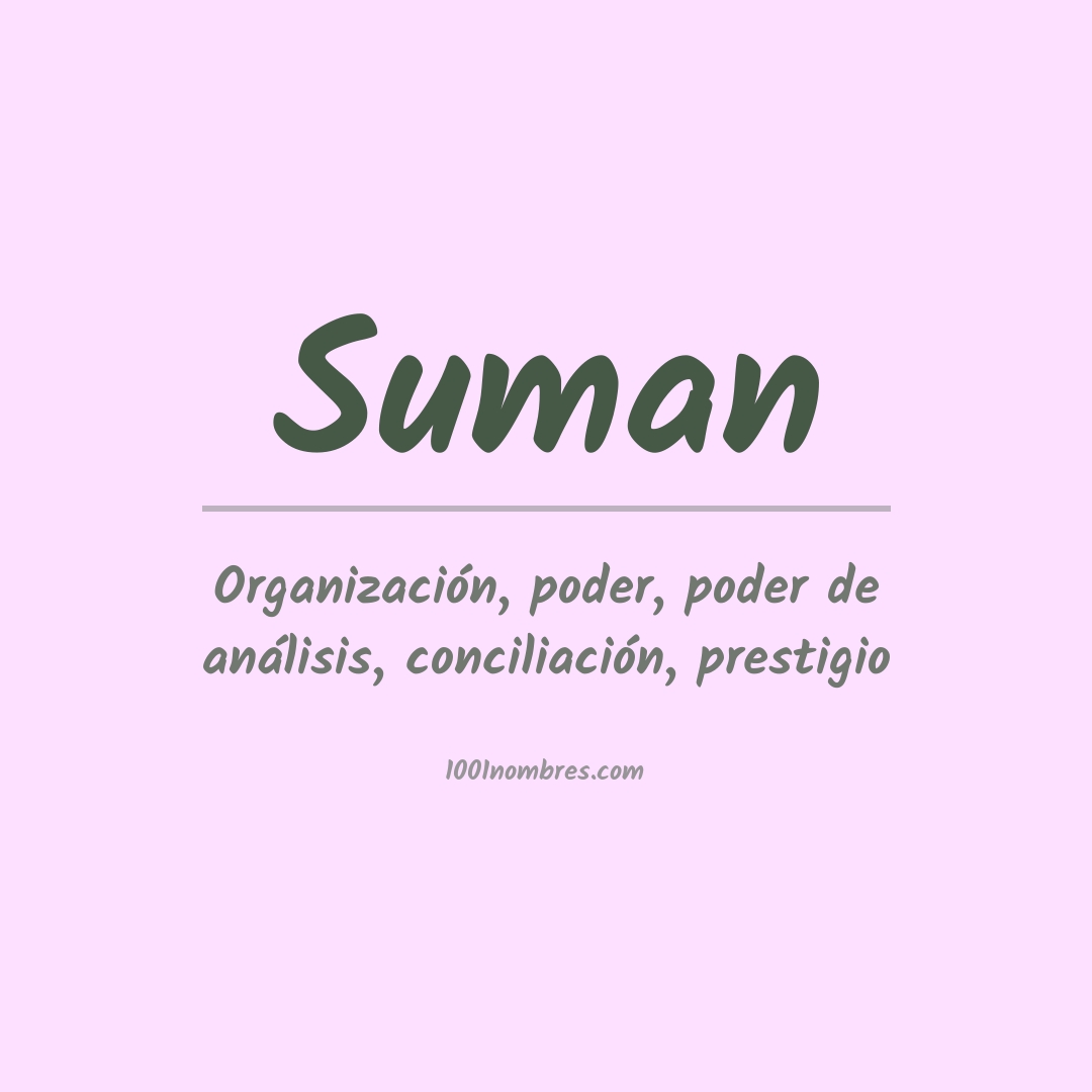 Significado del nombre Suman