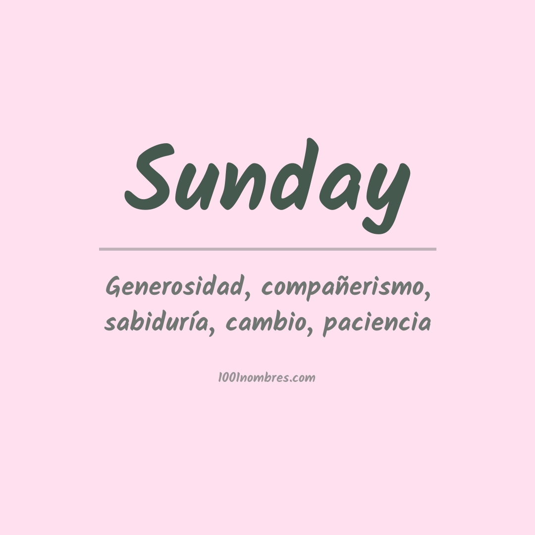 Significado del nombre Sunday