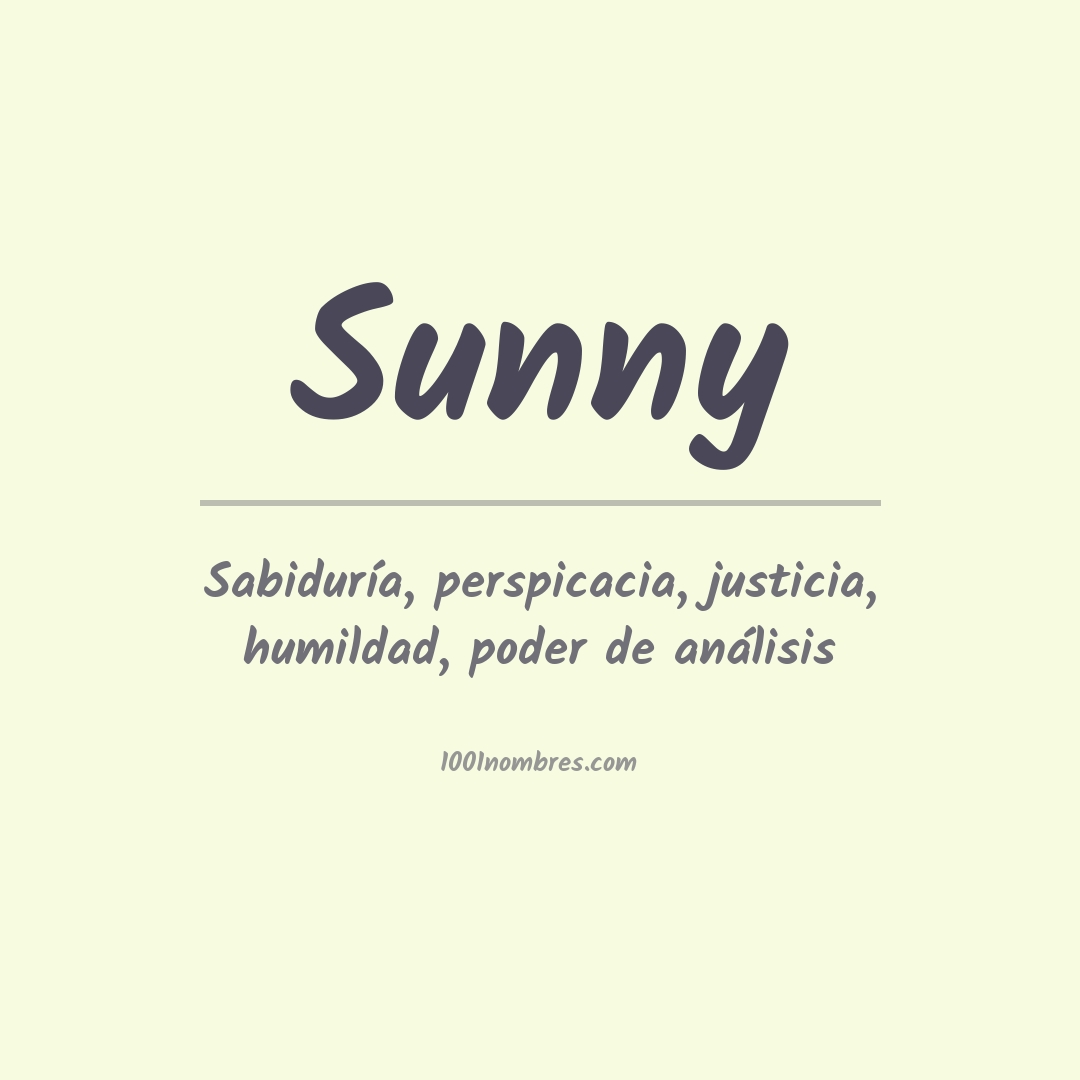 Significado del nombre Sunny