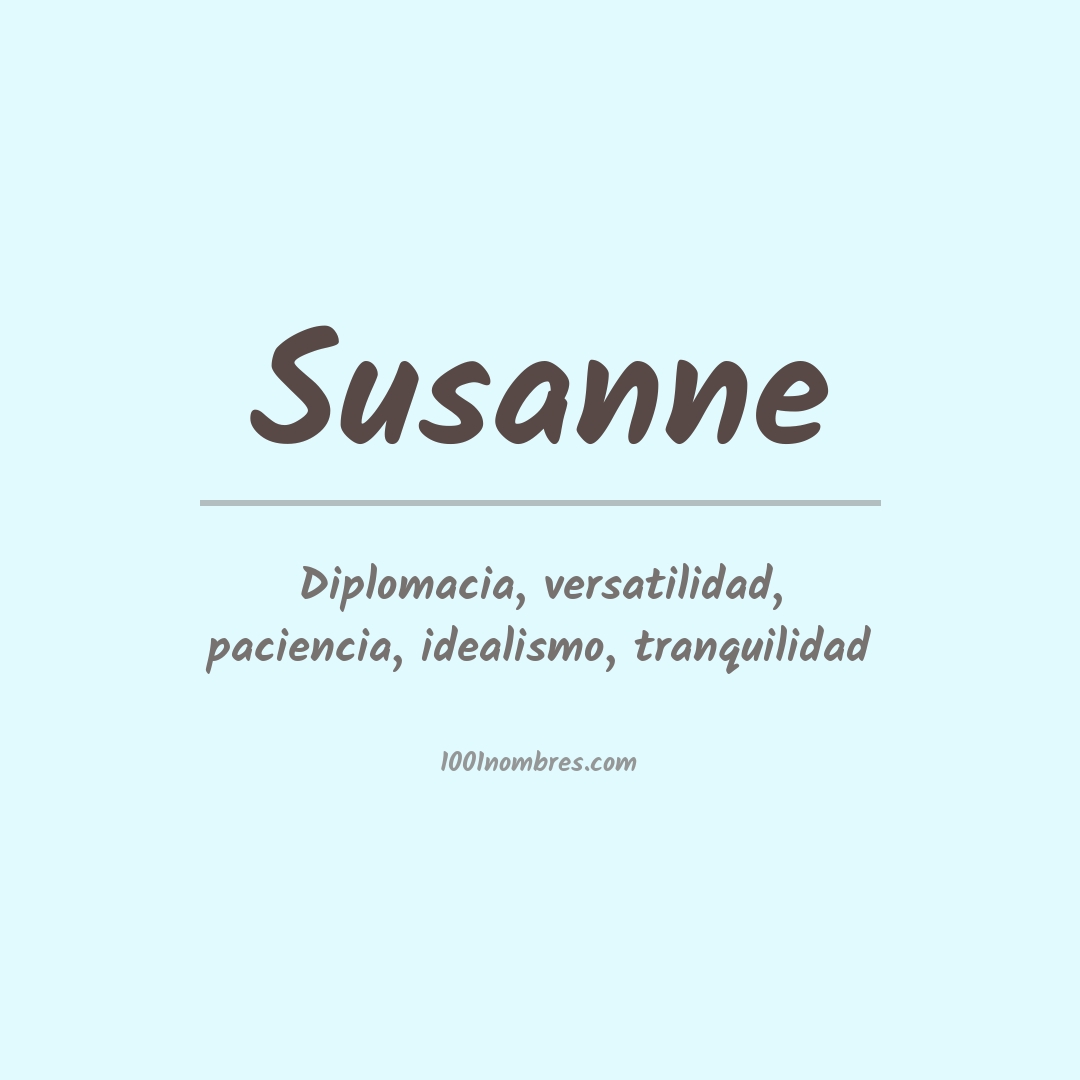 Significado del nombre Susanne