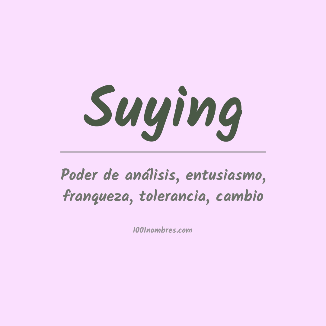 Significado del nombre Suying Significado del nombre Suying