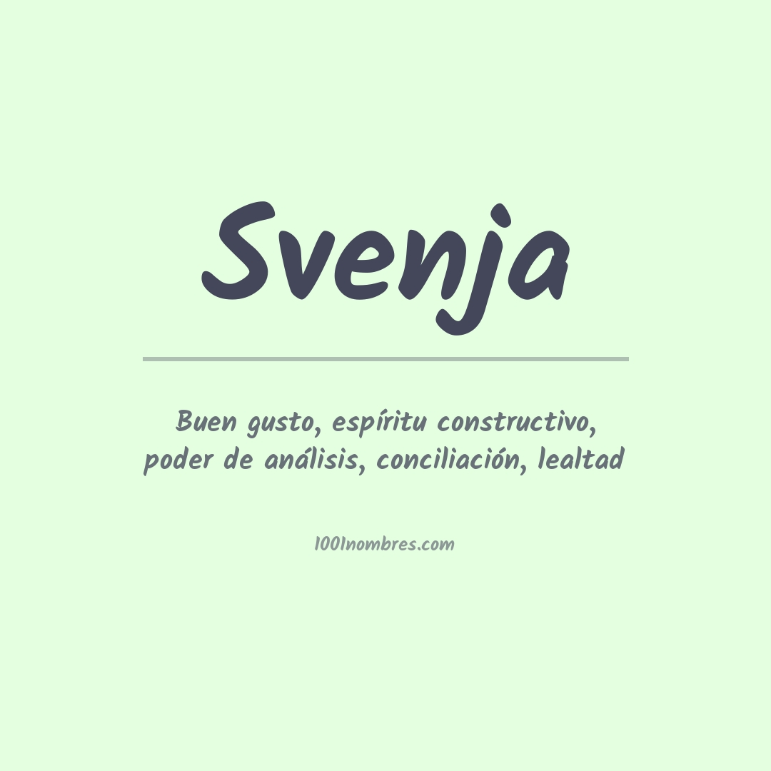 Significado del nombre Svenja Significado del nombre Svenja
