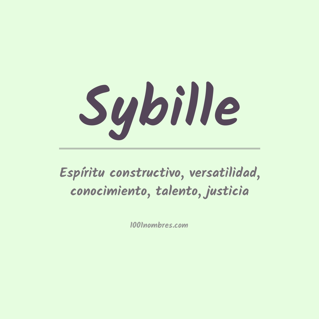 Significado del nombre Sybille Significado del nombre Sybille