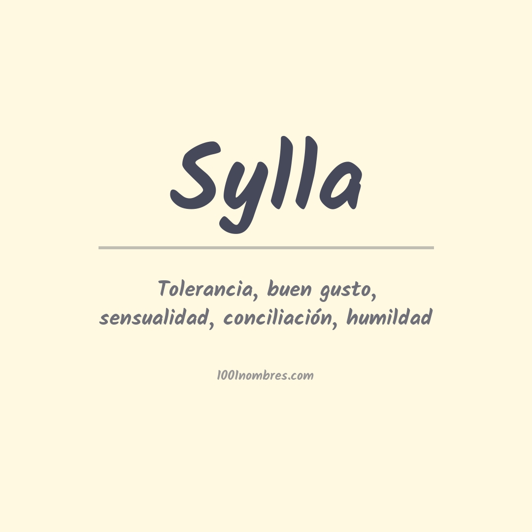 Significado del nombre Sylla