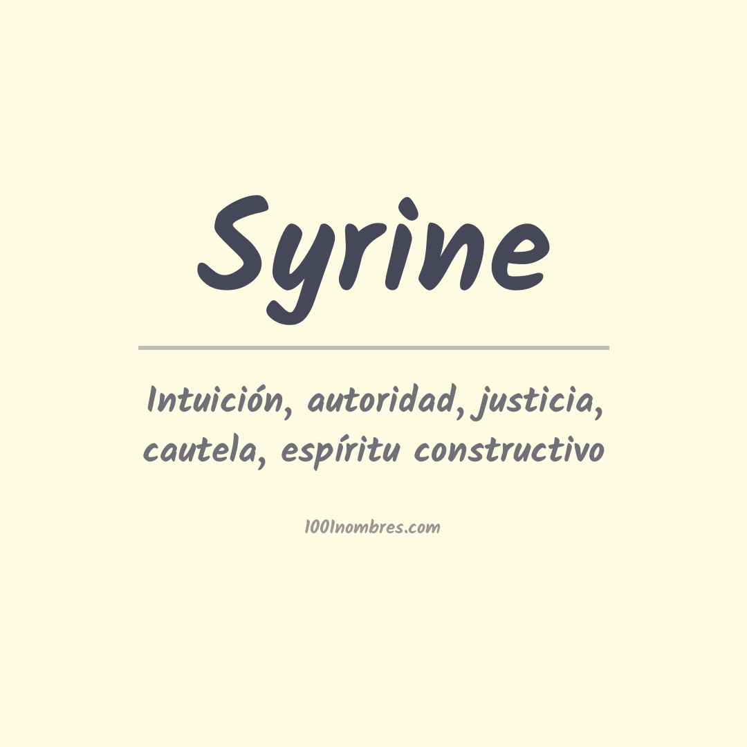 Significado del nombre Syrine