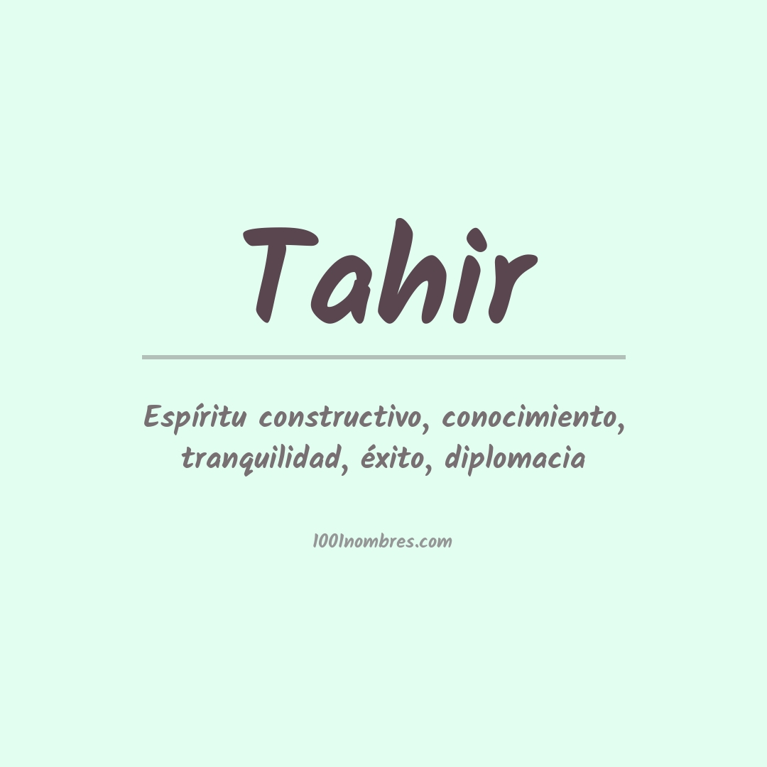 Significado del nombre Tahir
