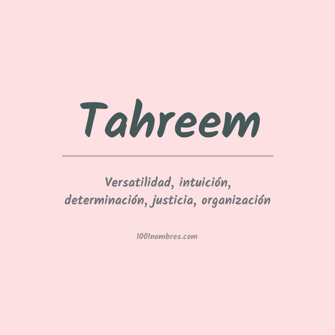 Significado del nombre Tahreem Significado del nombre Tahreem