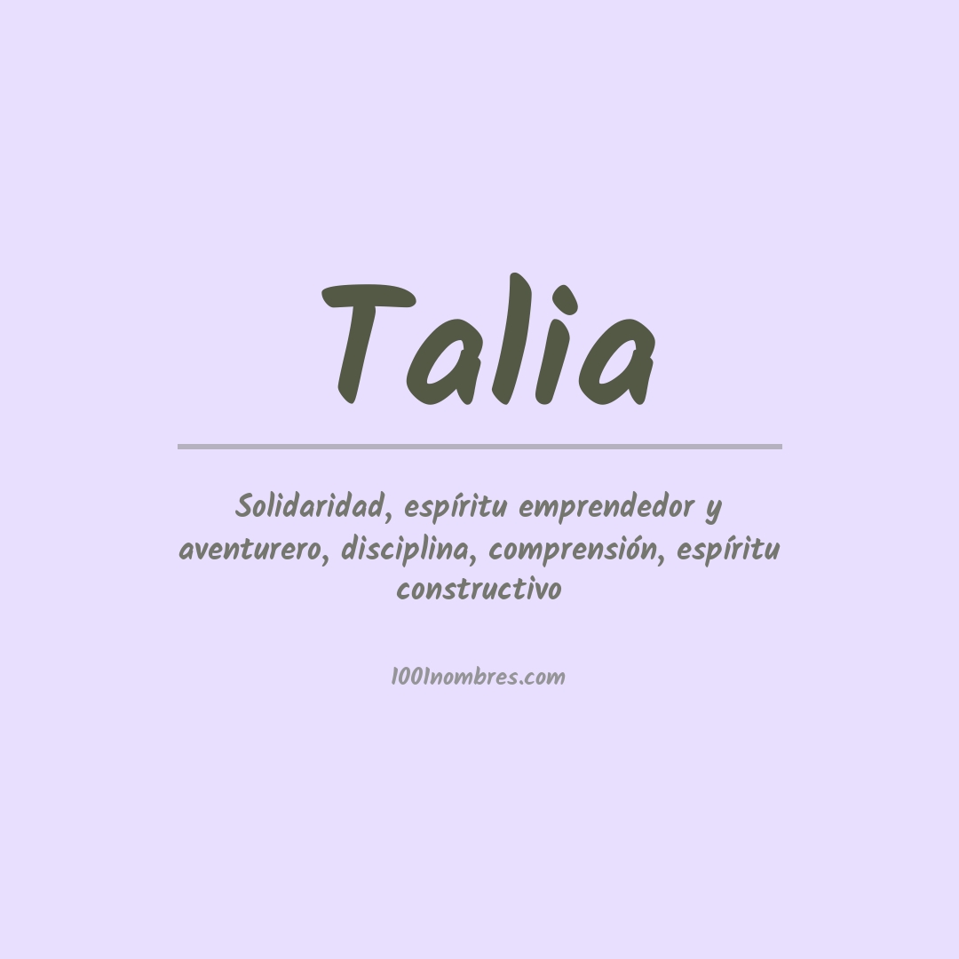 Significado del nombre Talia
