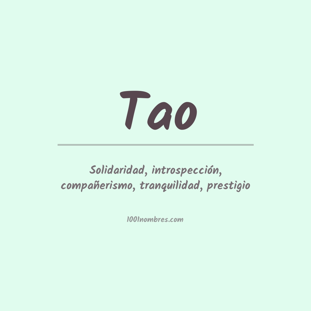 Significado del nombre Tao