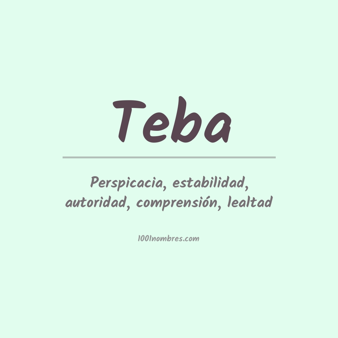 Significado del nombre Teba Significado del nombre Teba