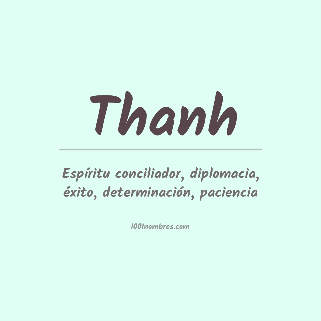 Significado del nombre Thanh