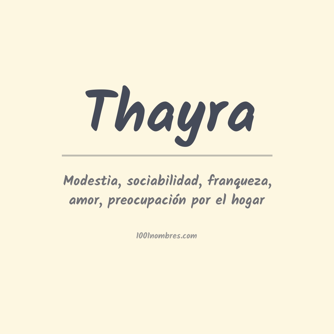 Significado del nombre Thayra