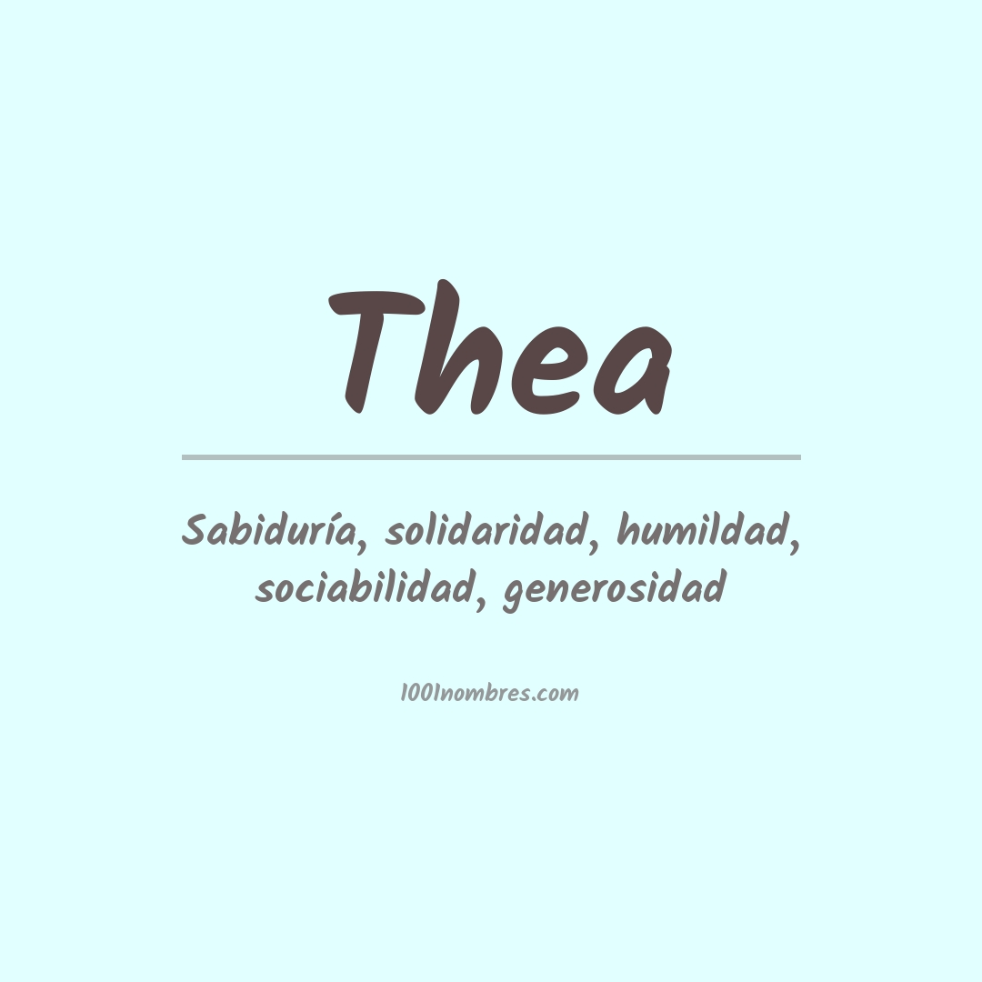 Significado del nombre Thea