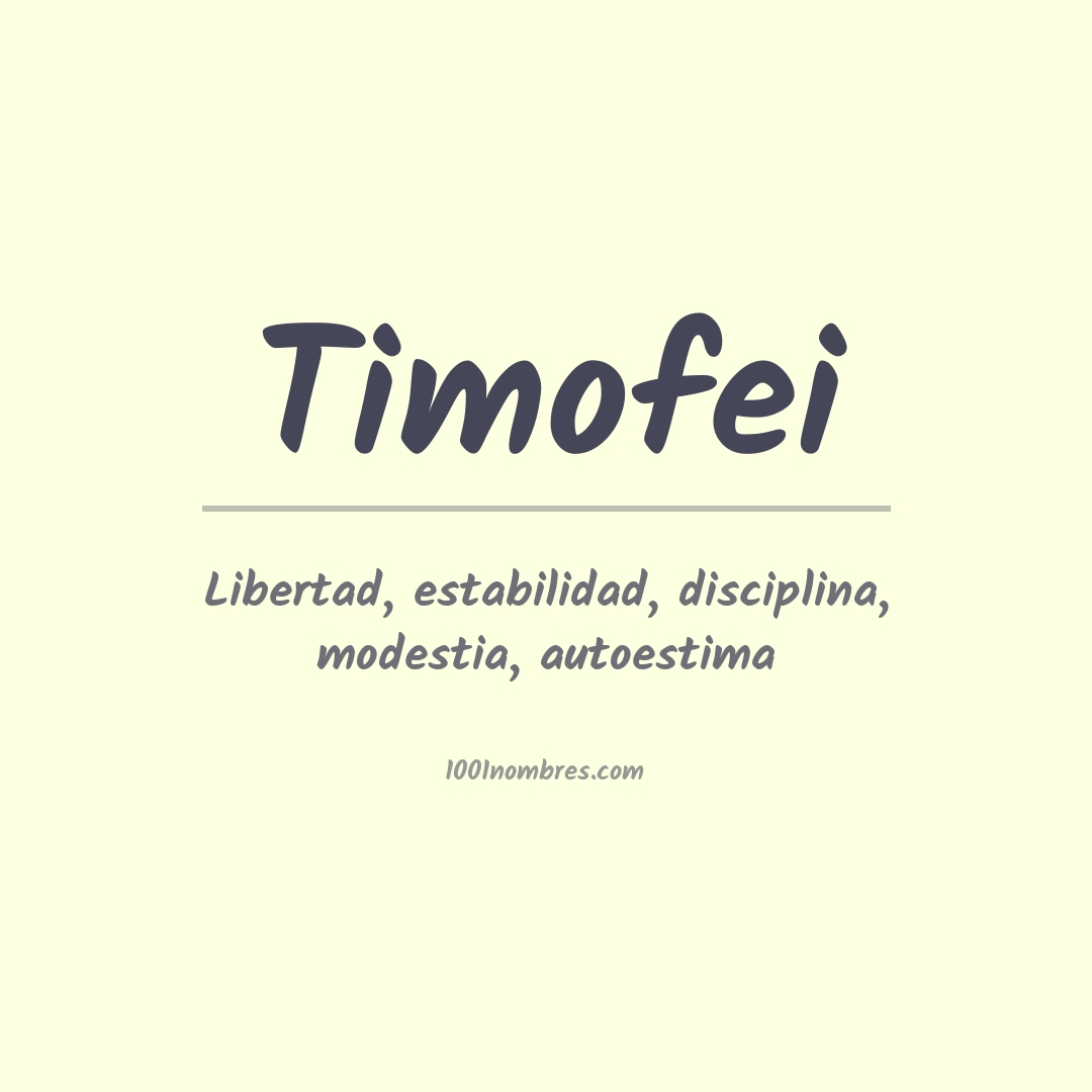 Significado del nombre Timofei Significado del nombre Timofei