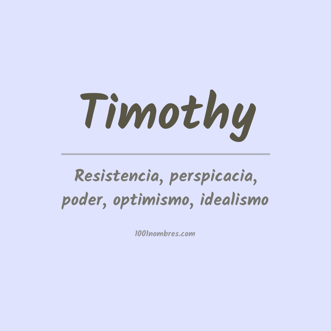Significado del nombre Timothy