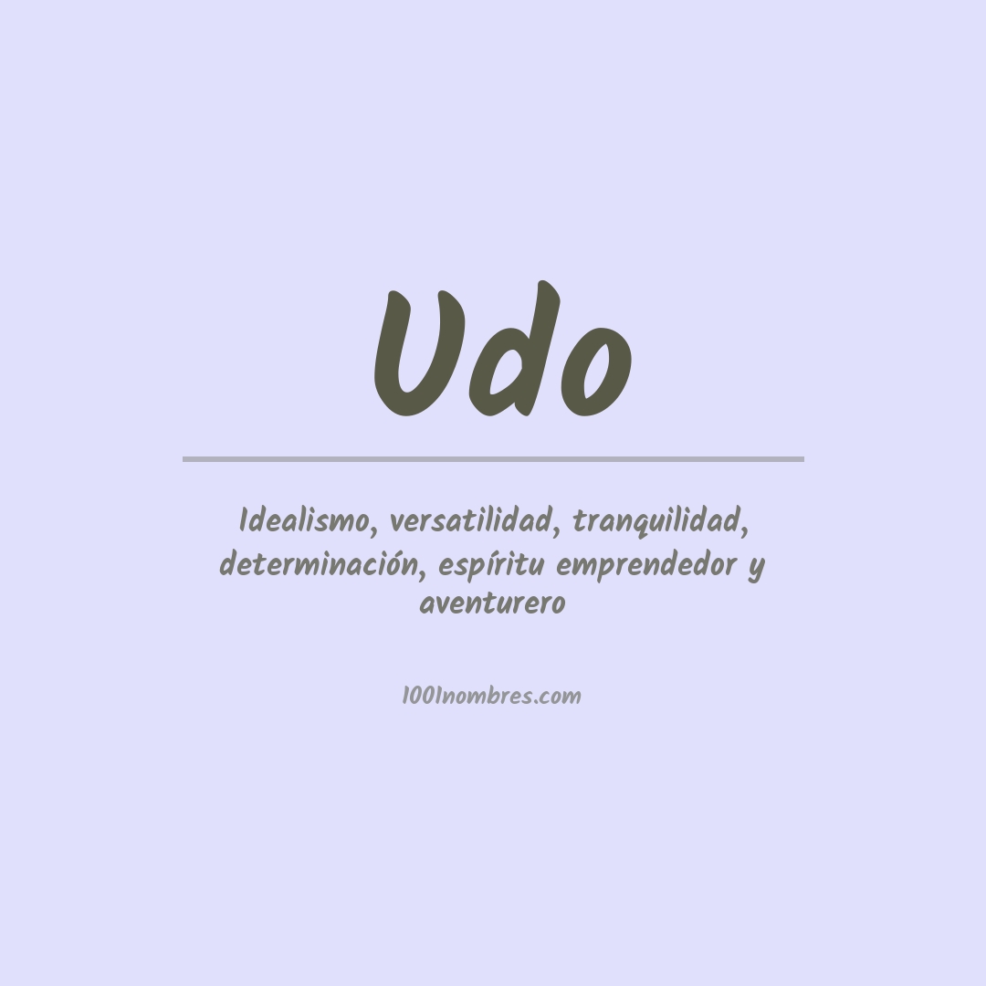 Significado del nombre Udo