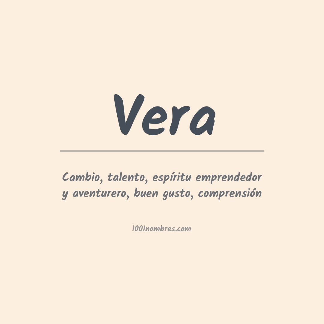 Significado del nombre Vera