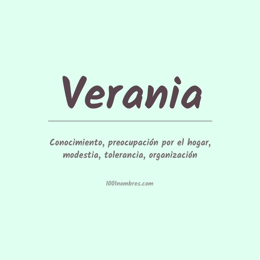 Significado del nombre Verania