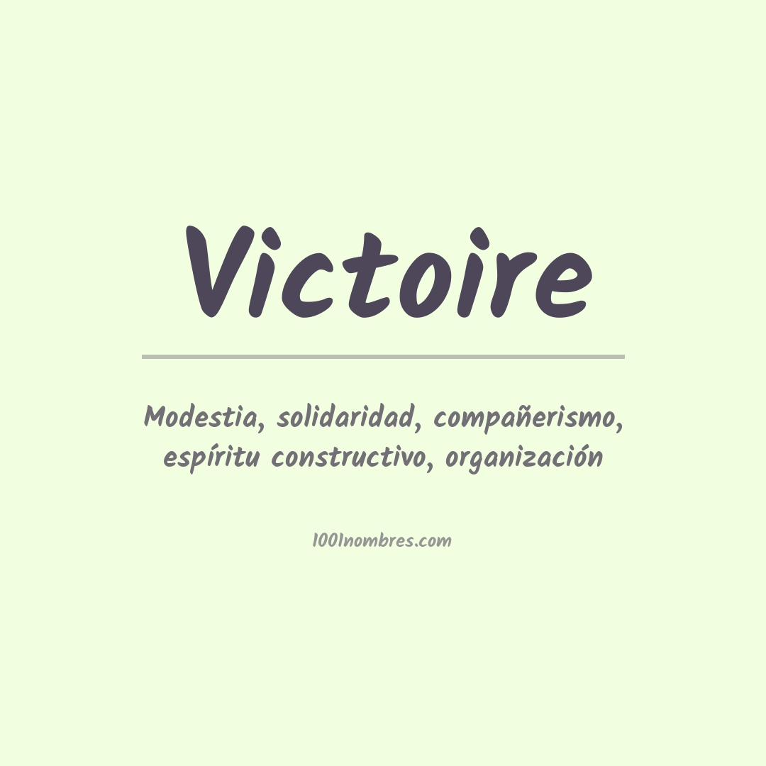 Significado del nombre Victoire