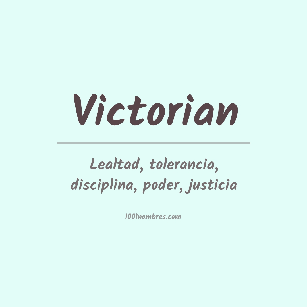 Significado del nombre Victorian