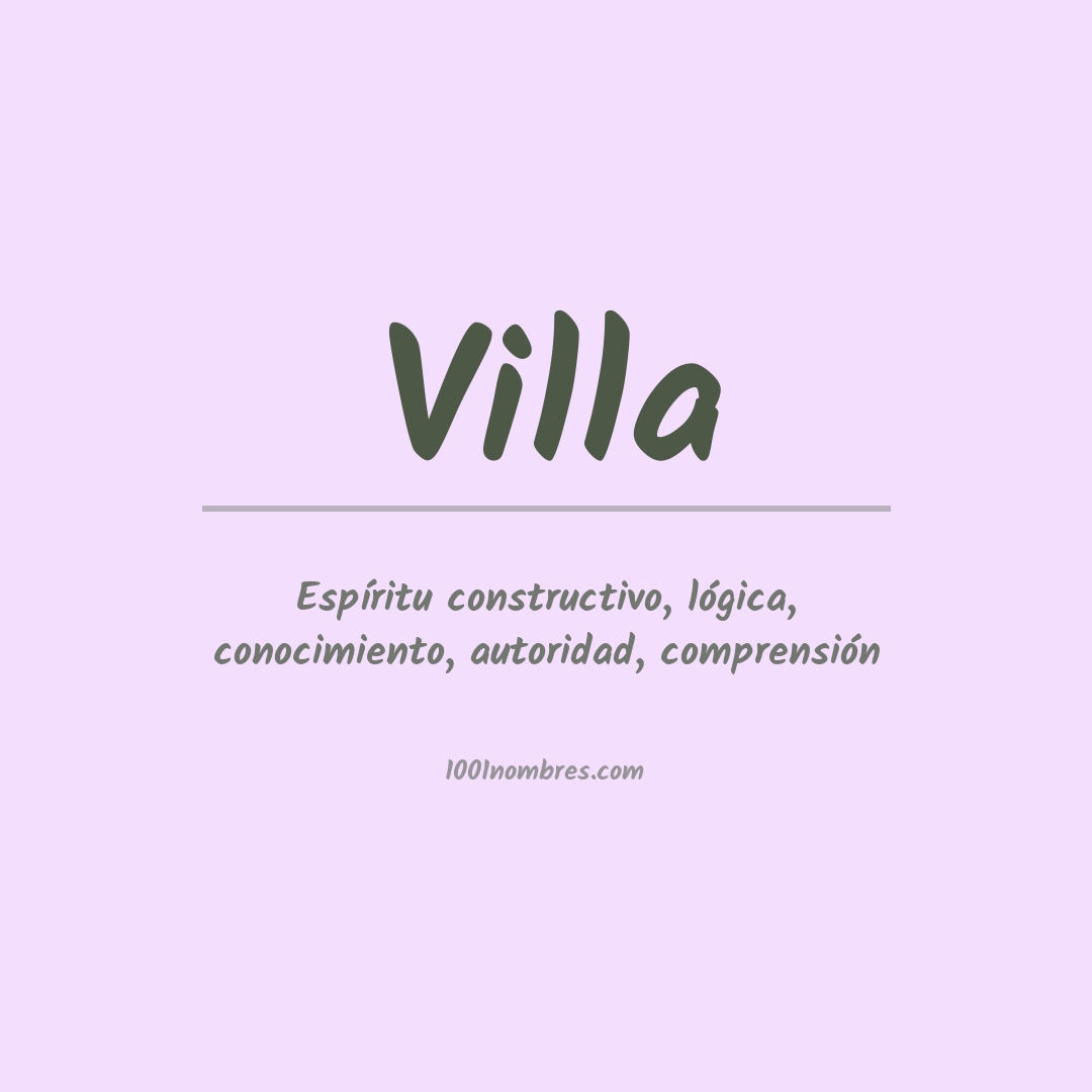 Significado del nombre Villa