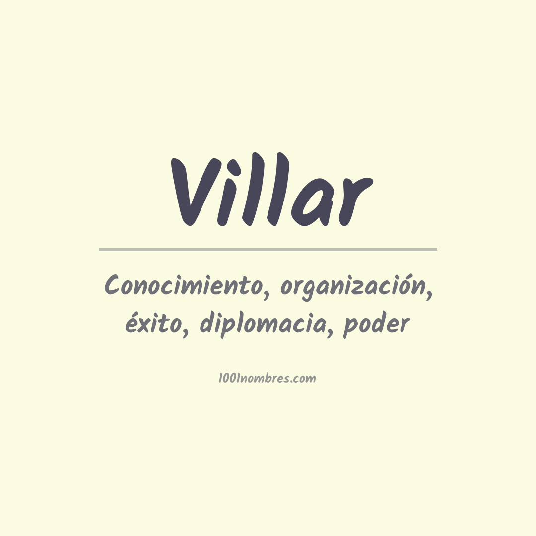 Significado del nombre Villar