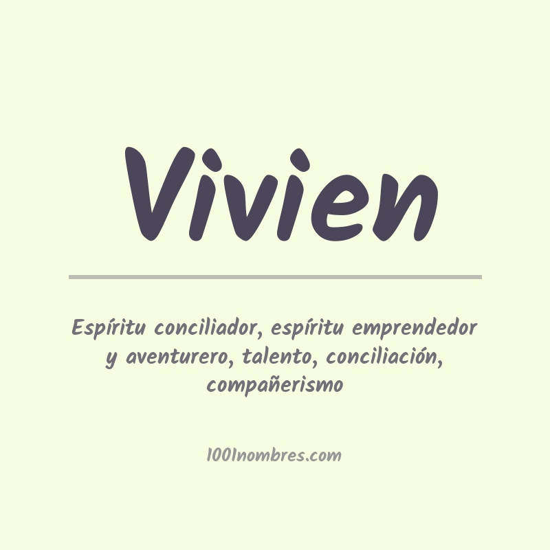 Significado del nombre Vivien Significado del nombre Vivien
