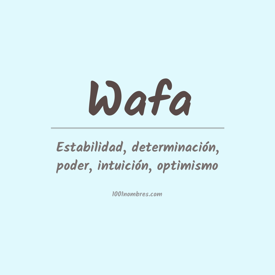 Significado del nombre Wafa