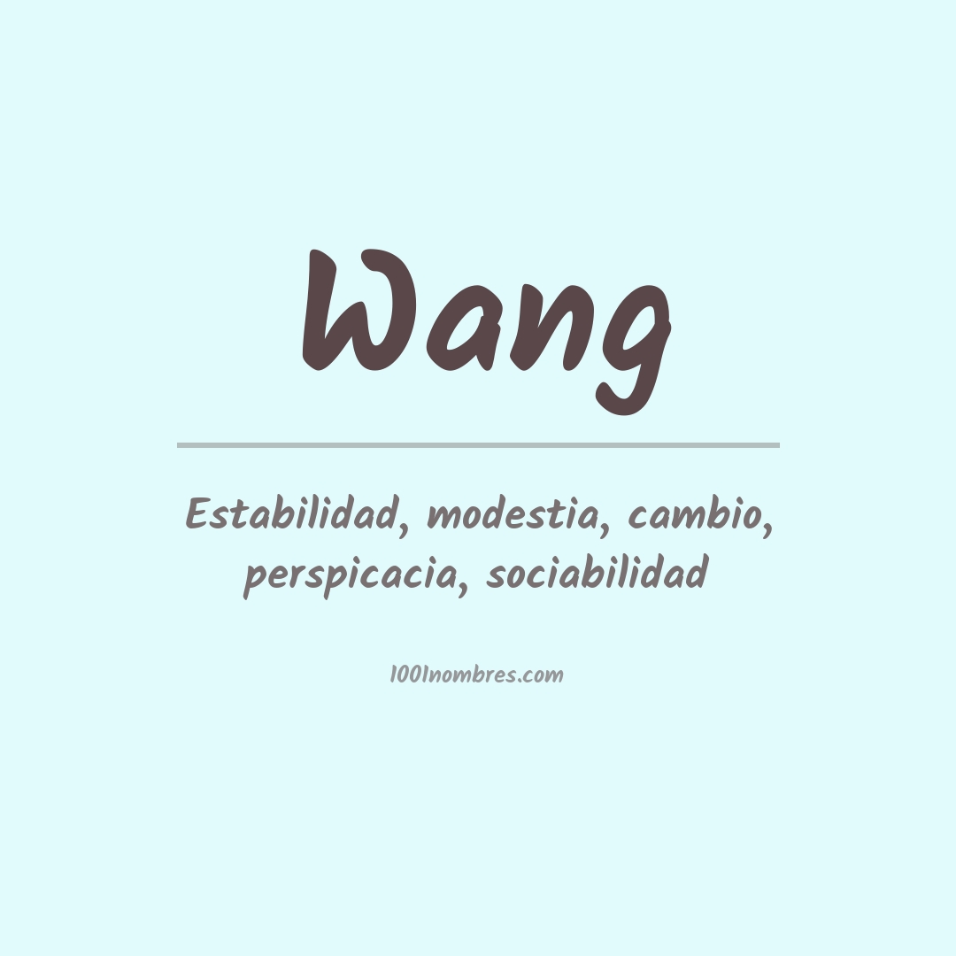 Significado del nombre Wang