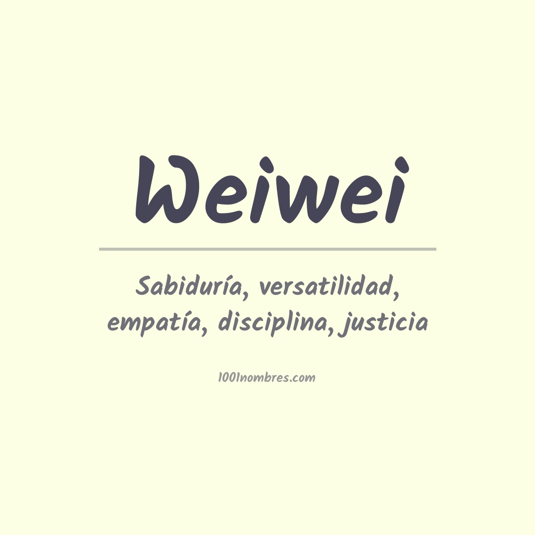 Significado del nombre Weiwei