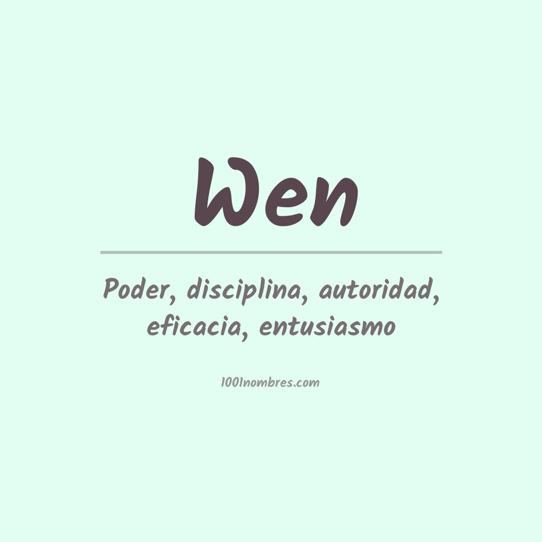 Significado do nome Wen