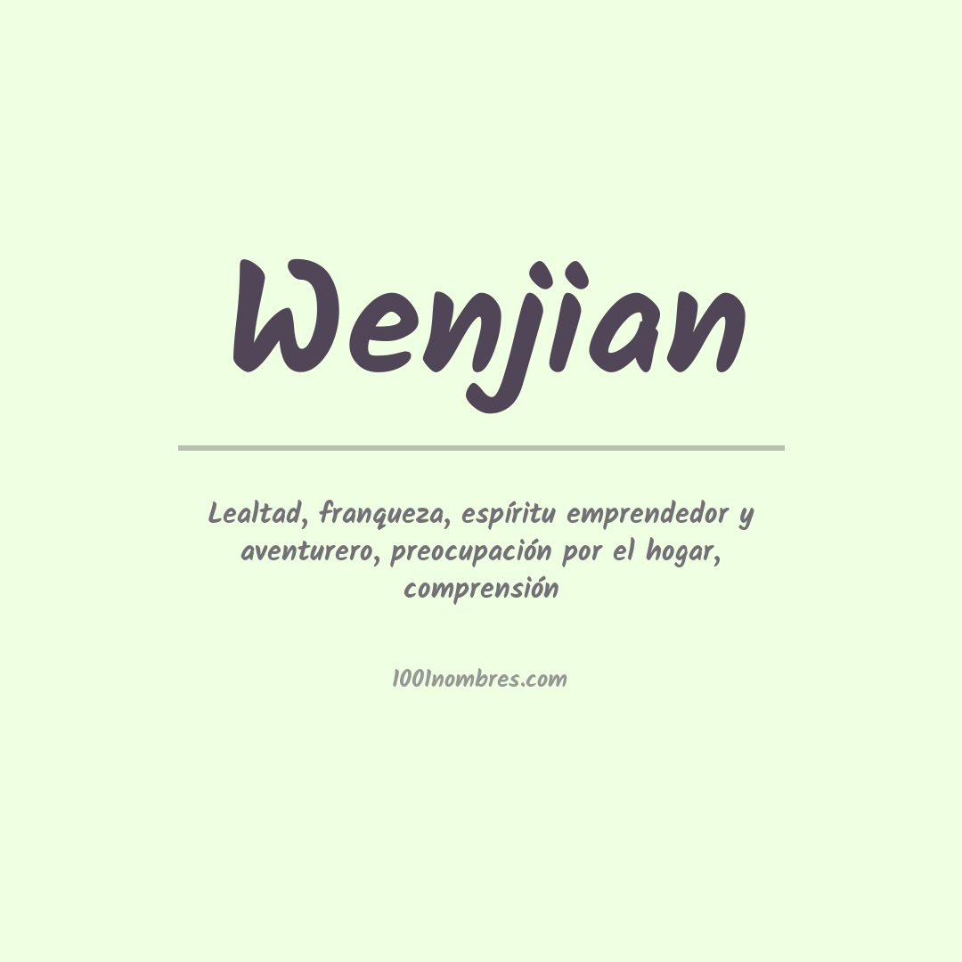Significado del nombre Wenjian Significado del nombre Wenjian