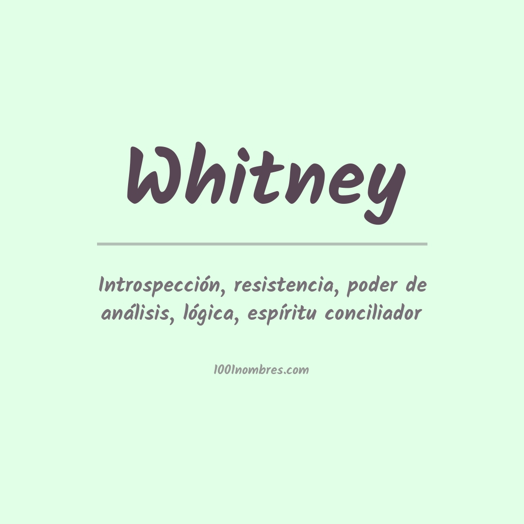 Significado del nombre Whitney