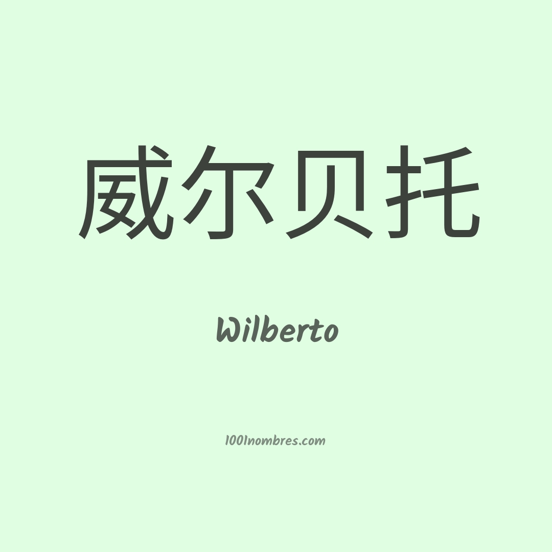 Wilberto en chino Wilberto en chino