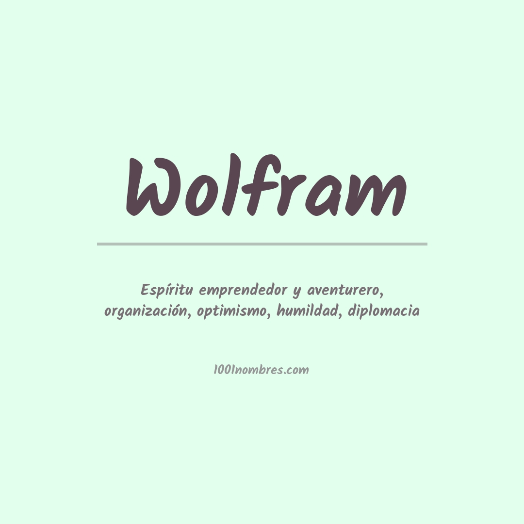 Significado del nombre Wolfram