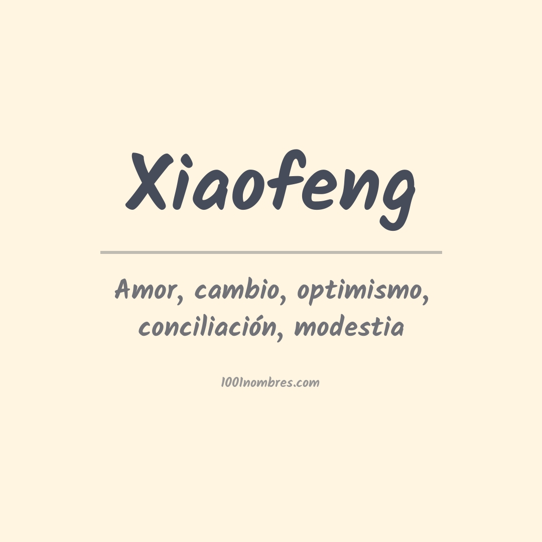 Significado del nombre Xiaofeng Significado del nombre Xiaofeng