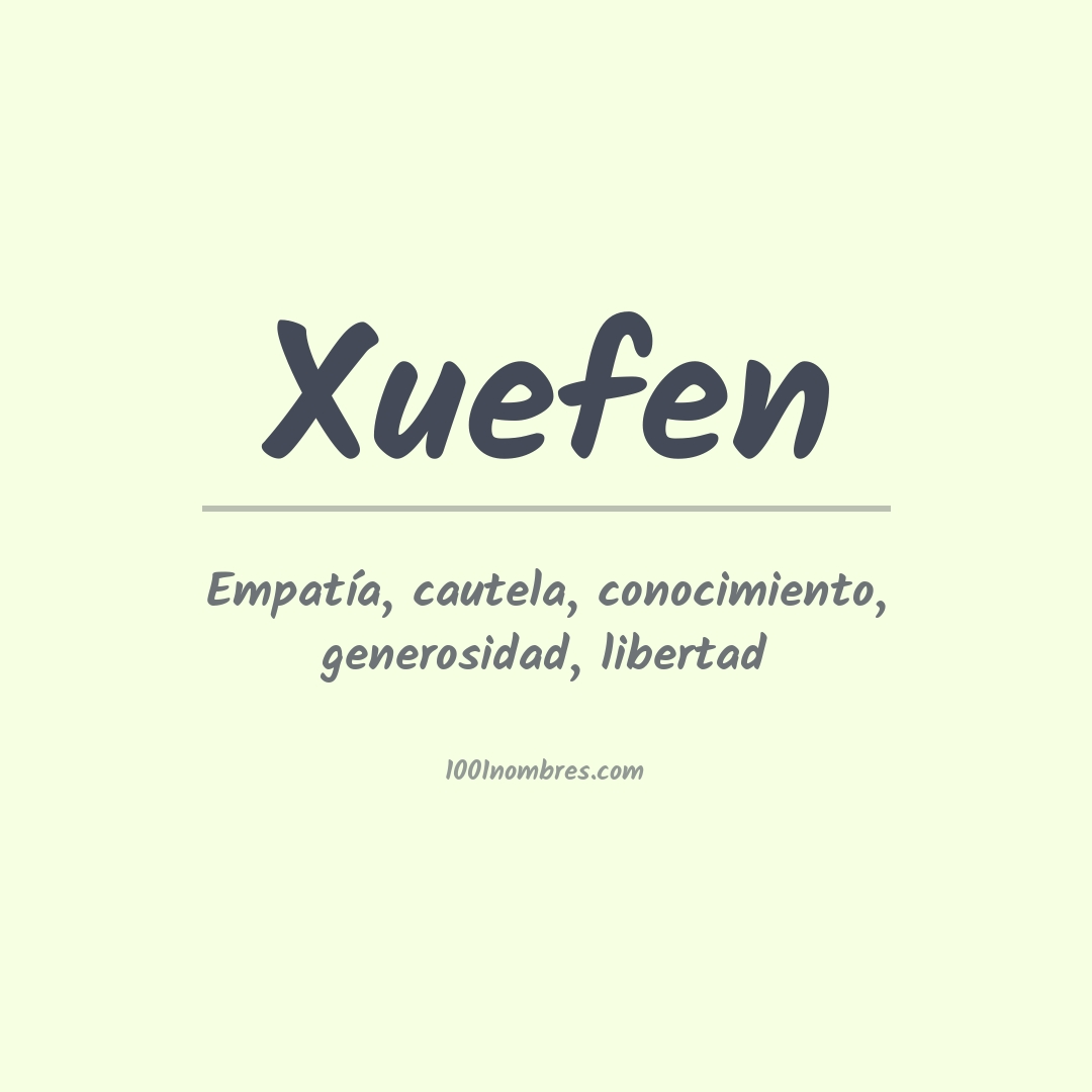 Significado do nome Xuefen