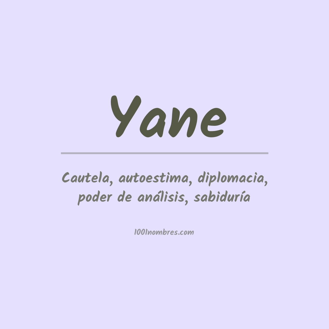 Significado del nombre Yane
