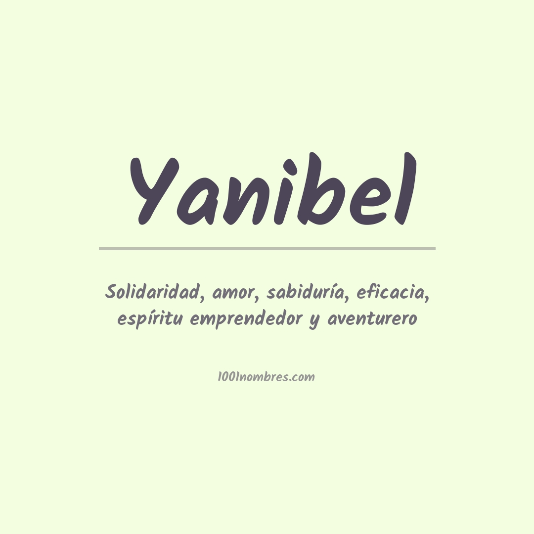 Significado del nombre Yanibel