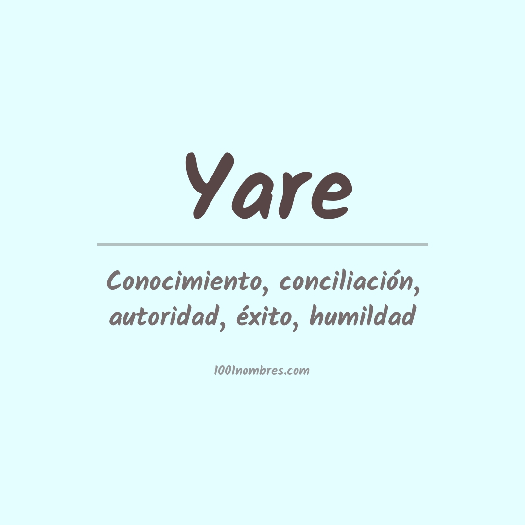 Significado del nombre Yare