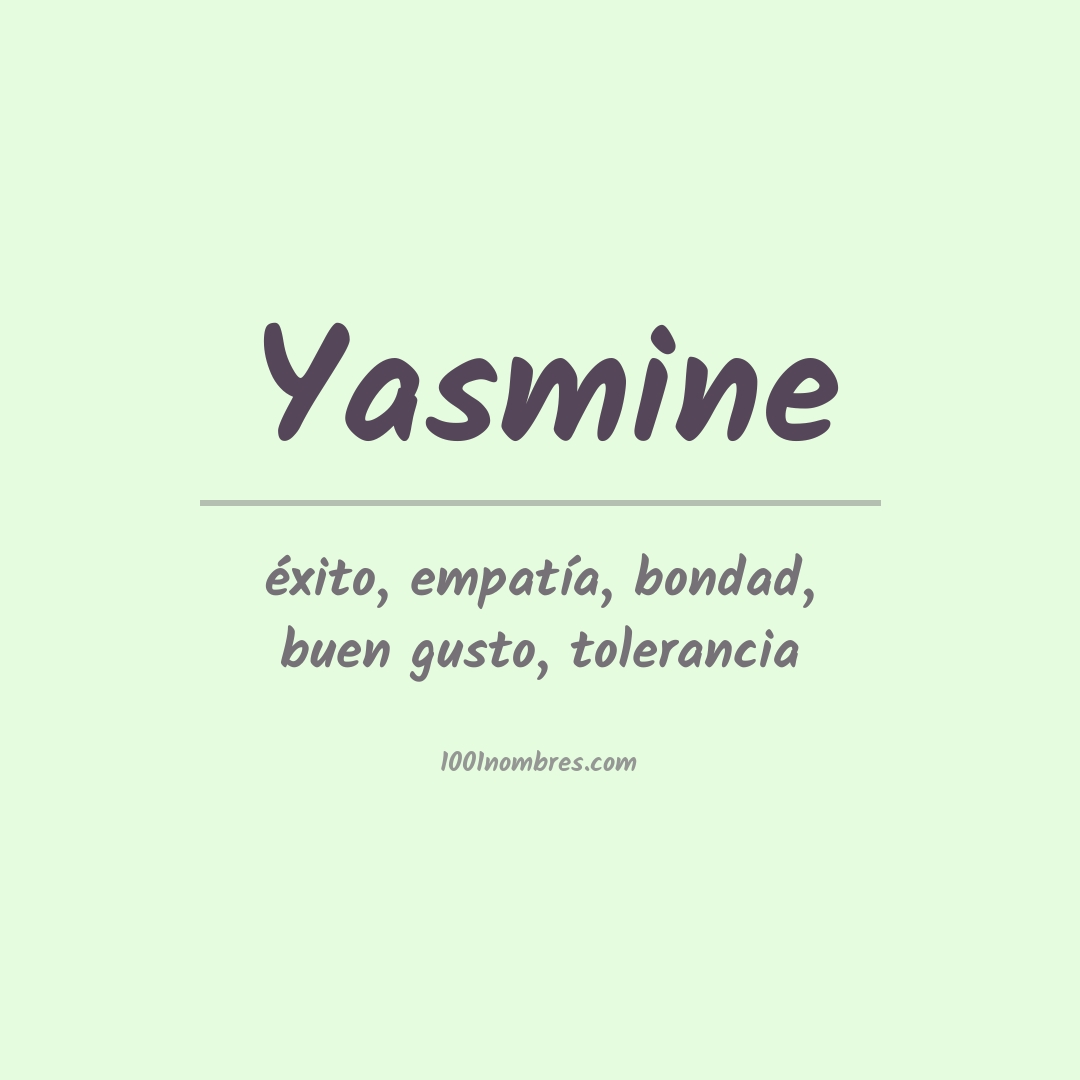 Significado del nombre Yasmine